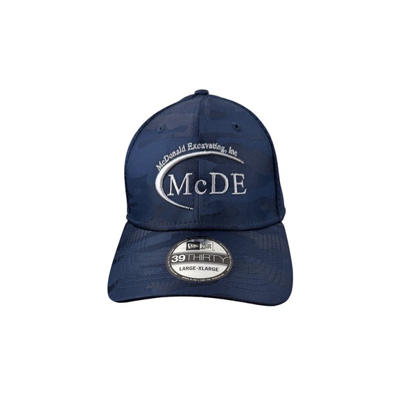 New Era Other - New Era 39THIRTY McDonald Excavating Blue Camo Mesh Stretch Fit Hat Large-XLarge